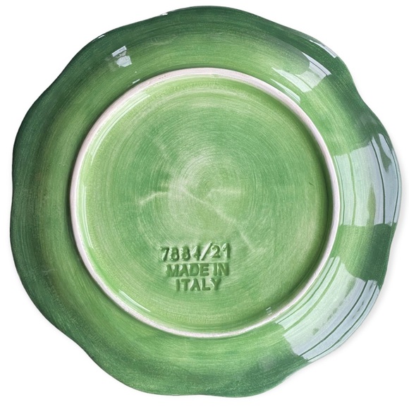 VIETRI FOGLIA LEONARDO MAJOLICA Green Leaf Plate - Picture 2 of 9